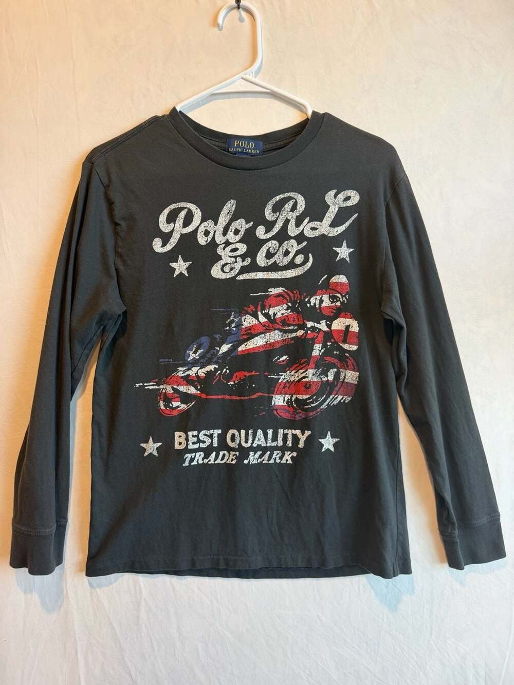Polo Ralph Lauren Vintage Motorcycle Graphic Long Sleeve T-Shirt